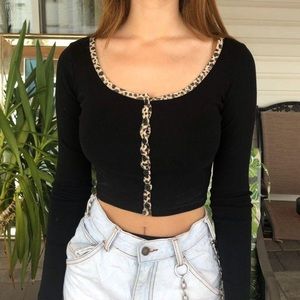 brandy melville zelly cheetah long sleeve top